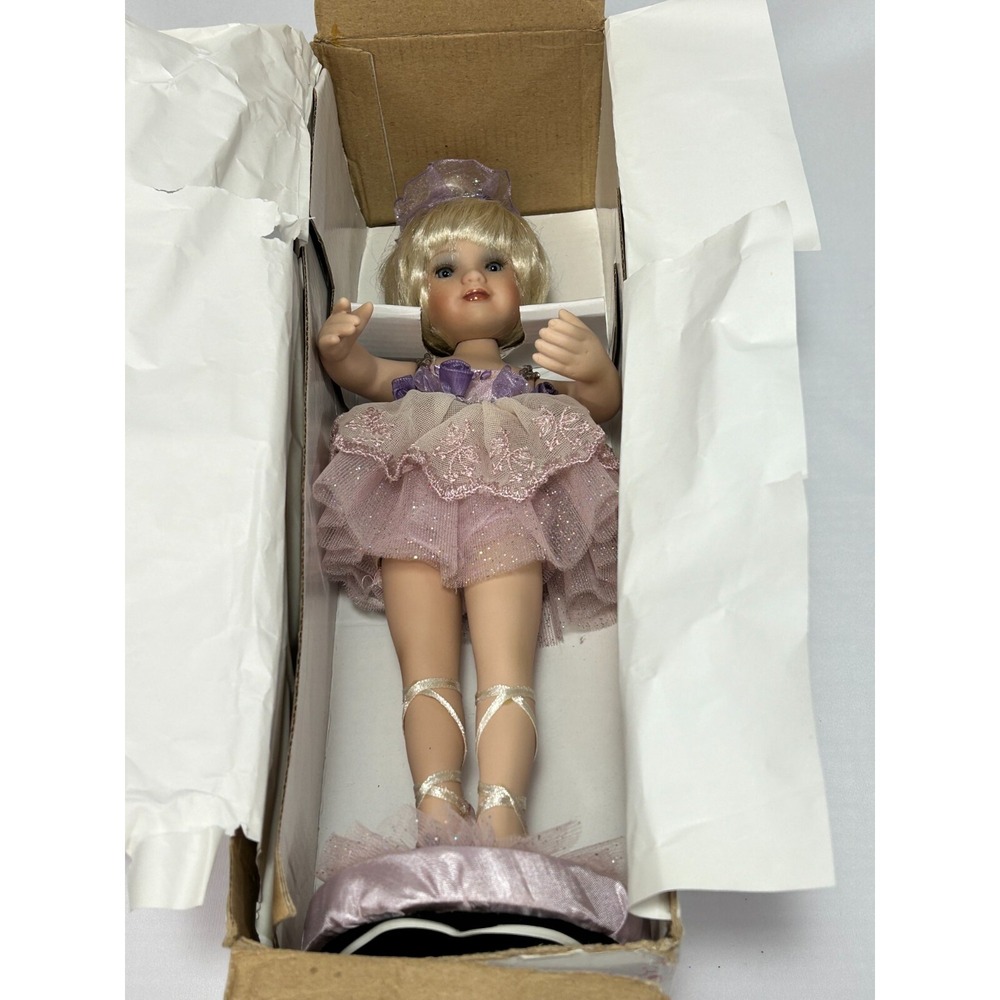 Vintage "Lauren" Jointed Porcelain Ballerina Doll 11" Delton Products Lavender - Picture 7 of 9